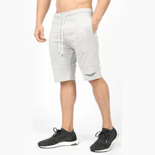 Для мужчин тренажерный зал хлопковые шорты бег трусцой спортивные Фитнес Бодибилдинг пот Штаны человек профессии тренировки пляжные короткие штаны