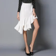 Асимметричная гофрированная юбка миди Женская винтажная элегантная для работы в офисе ассиметричная тонкая юбка для вечеринок