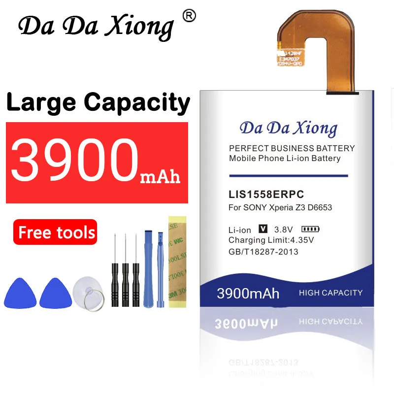 

Da Da Xiong 4700mAh LIS1558ERPC Li-ion Phone Battery use for Sony Xperia Z3 L55T L55U D6653 D6603 D6633 D5803 D5833 D6616 D6708