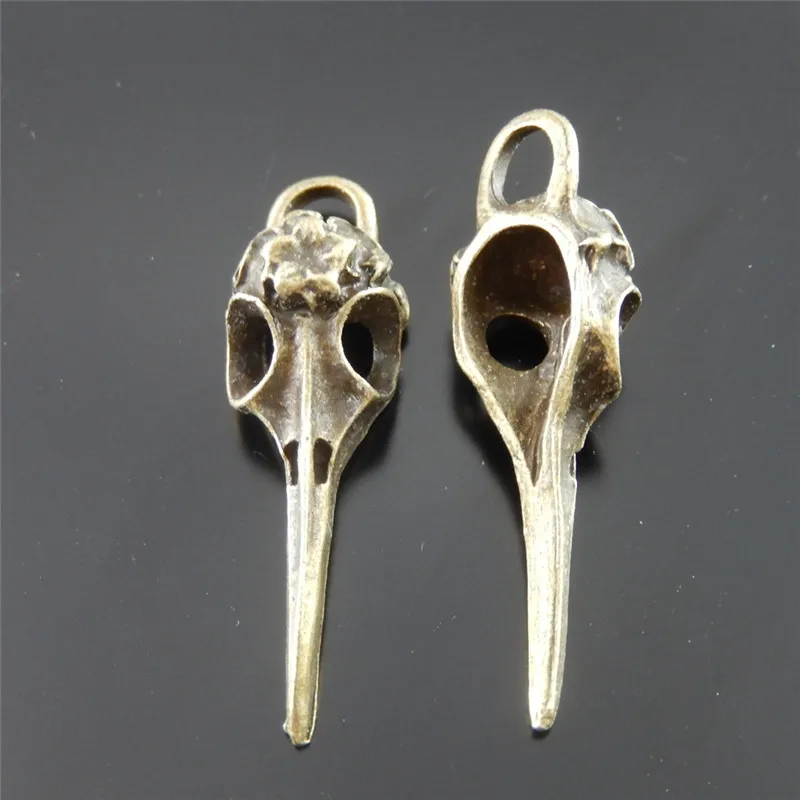 

5pcs Mini Charms Antique Bronze Skull Bird Head Pointed Mouth Pendant Handmade Hanging Crafts Accessory 37506