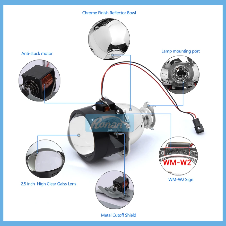 2,5 Bi-Xenon H1 проекторная линза для автомобильных фар DRL 70 мм COB led Ангельские Глазки белый H4 H7 база мотоциклетная фара автомобильный Стайлинг