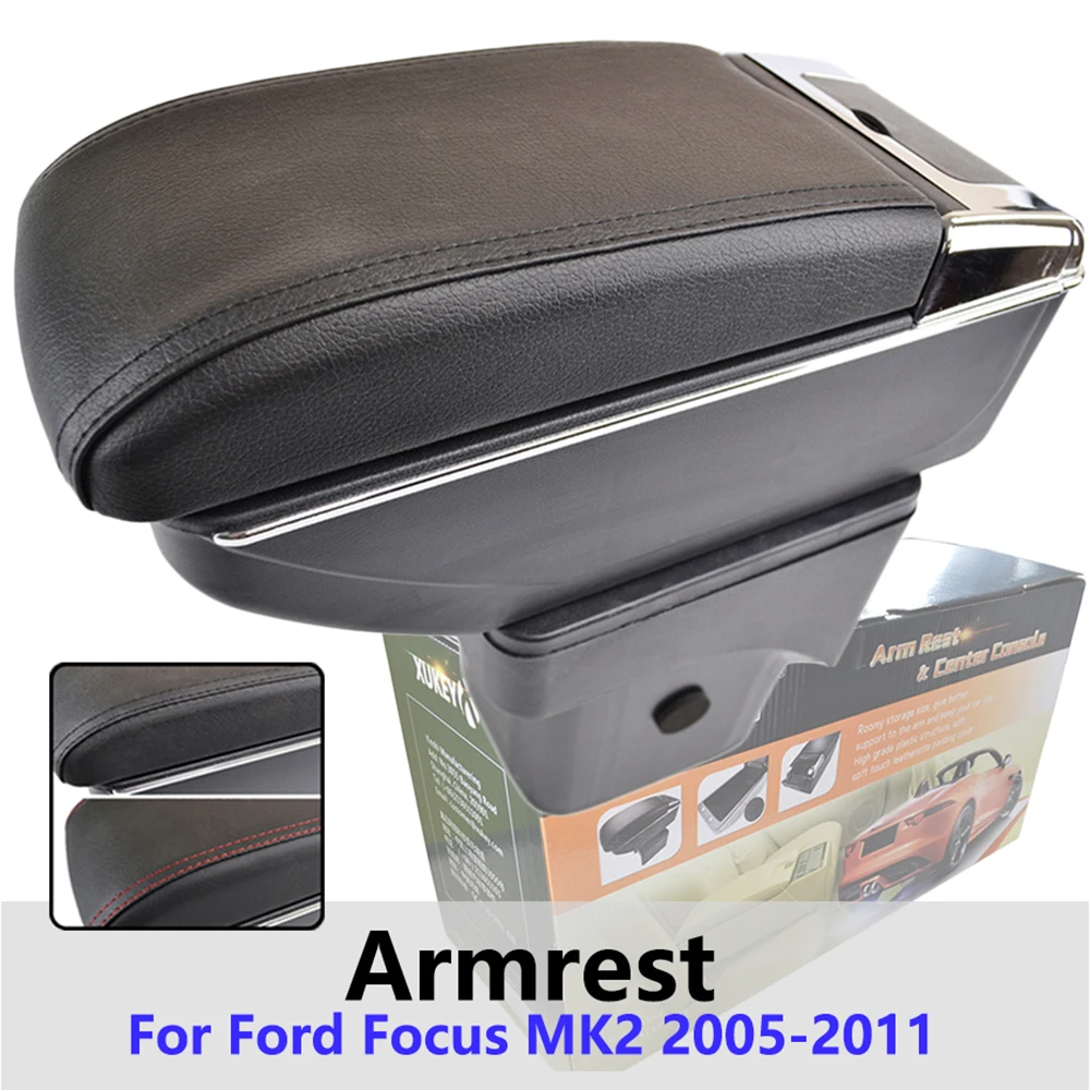 

Xukey Central Armrest For Focus 2005 - 2011 Console Center Black Storage Car Styling Box Ashtray MK2 2007 2008 2009