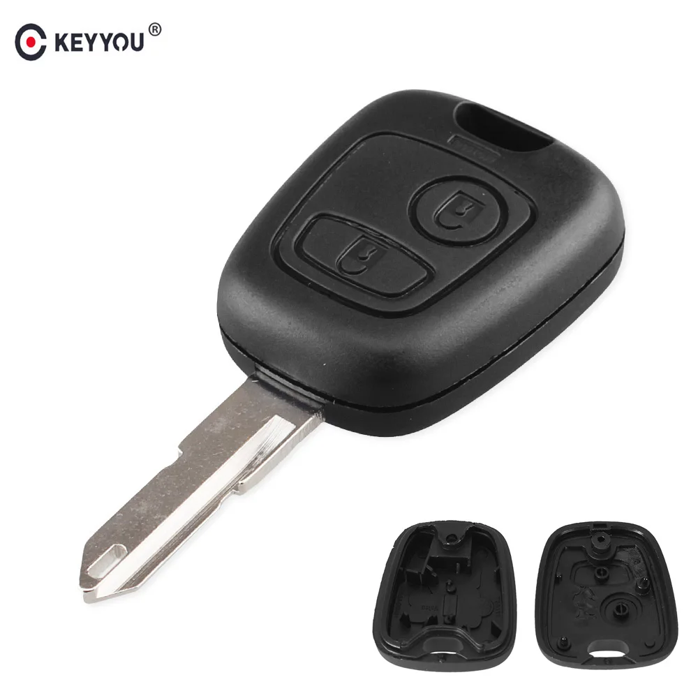 KEYYOU для peugeot 106 107 206 207 306 307 406 407 ключа оболочки 2 кнопки NE73/VA2/HU83 лезвие на замену пульт дистанционного управления автомобильный чехол