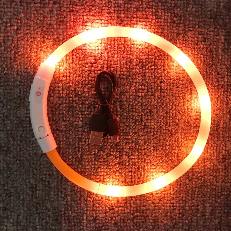 

Rechargeable Flashing Night Dog Collars USB luminous pet collar led light USB charging dog collar glowing Teddy Flash Collar Pet