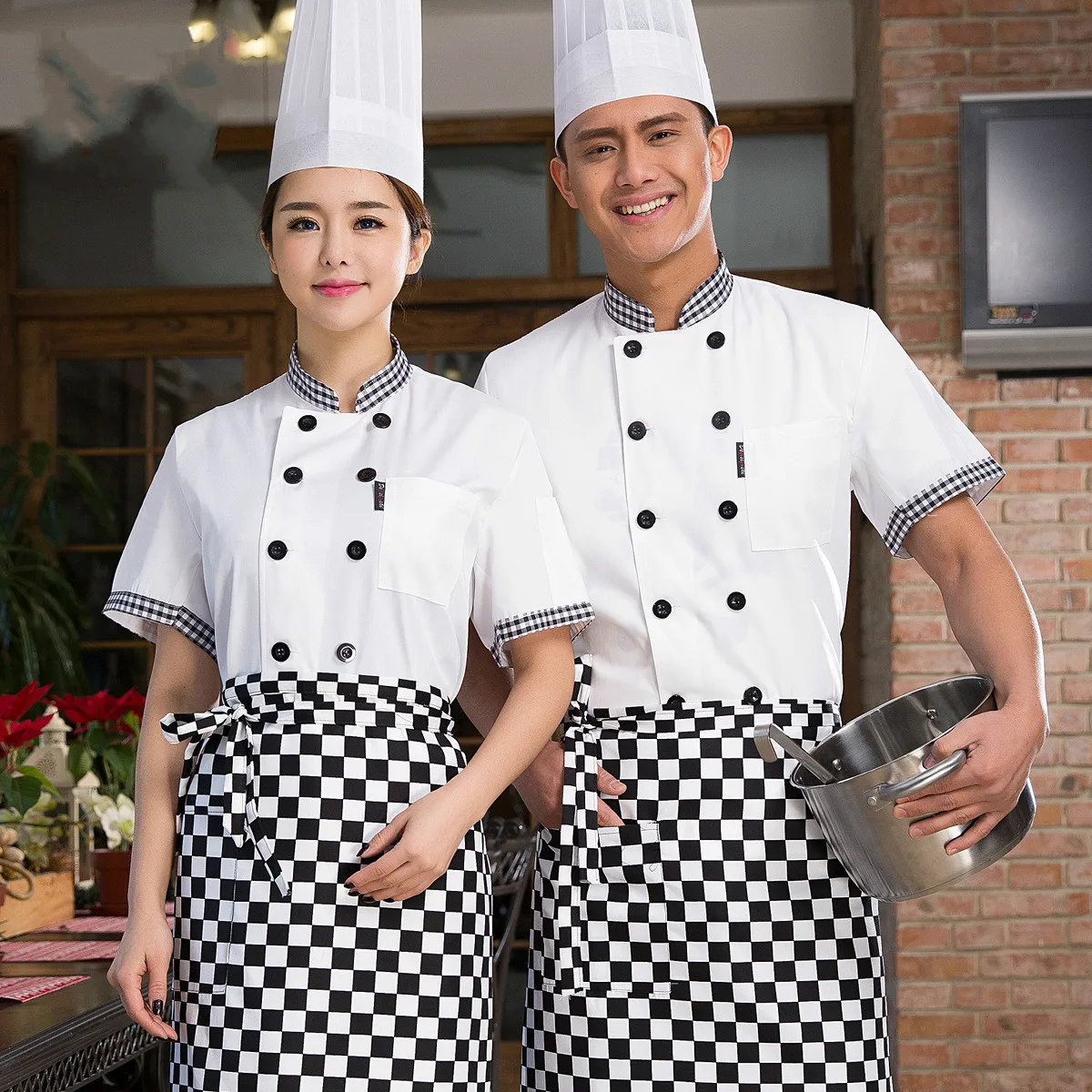 Summer Hotel Service Chef Jacket Short Sleeve Cooking Uniforms ...