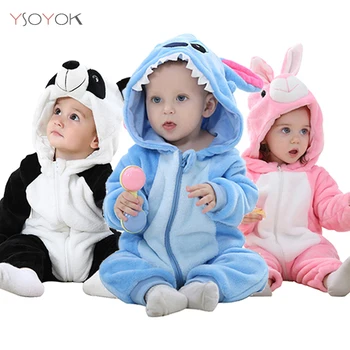 

2020 Winter Baby Clothes Stitch Romper Baby Costumes Newborn Rompers Bebe Clothing Boys Girls Jumpsuit Toddler Infant Pajamas