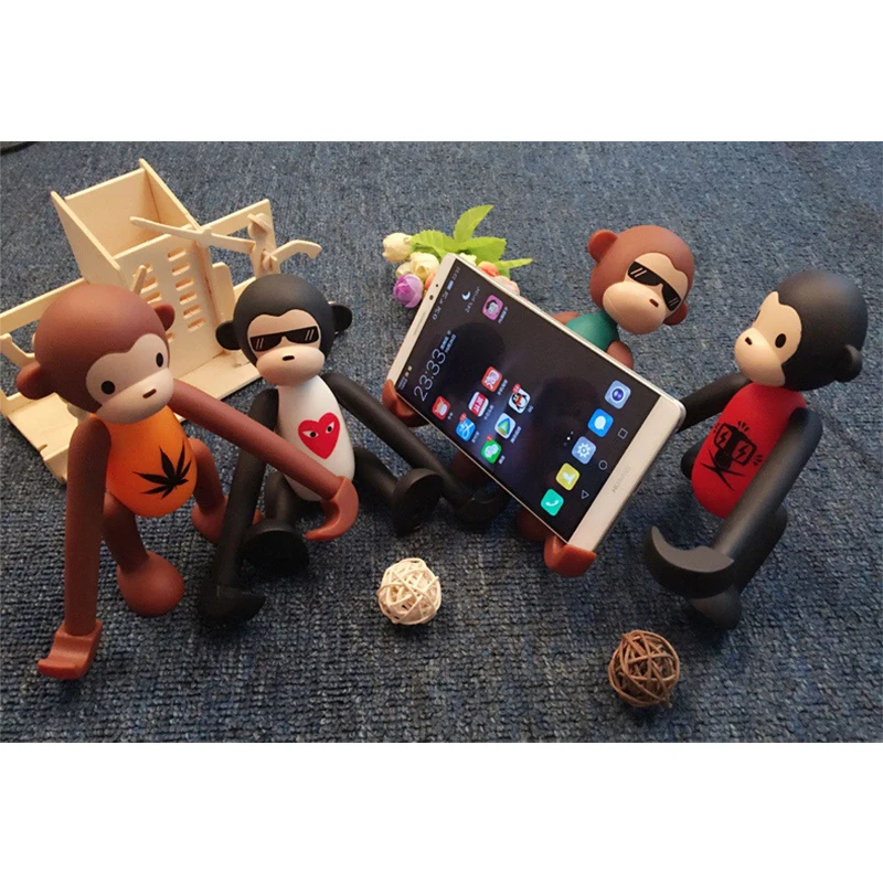 

PVC Action Figure Toys 15cm Big Monkey Phone Bracket Creative Office Desktop Lazy Phone Bracket Small Monkey Holder