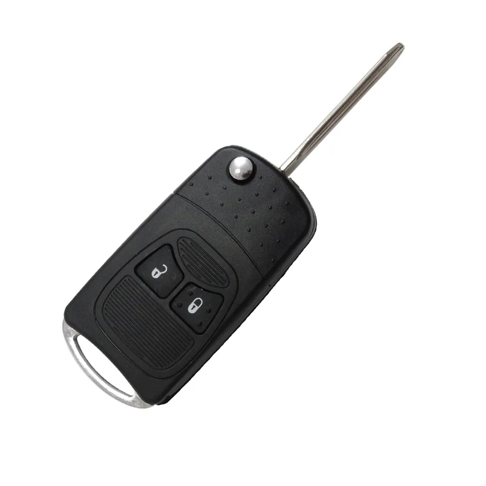 Jingyuqin 2 кнопки модифицированный Флип Складной Корпус ключа для Chrysler для Jeep Compass Wrangler Патриот пульт дистанционного ключа чехол