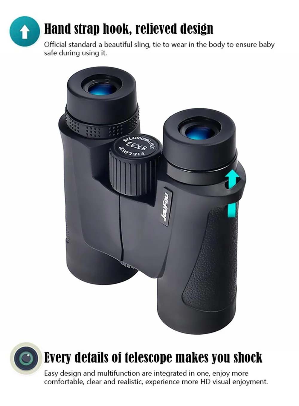 JouFou 8X32 Visionking Spotting Scope HD High Power Adjustable Zoom Waterproof Fogproof Night Binoculars for Hunting (16)