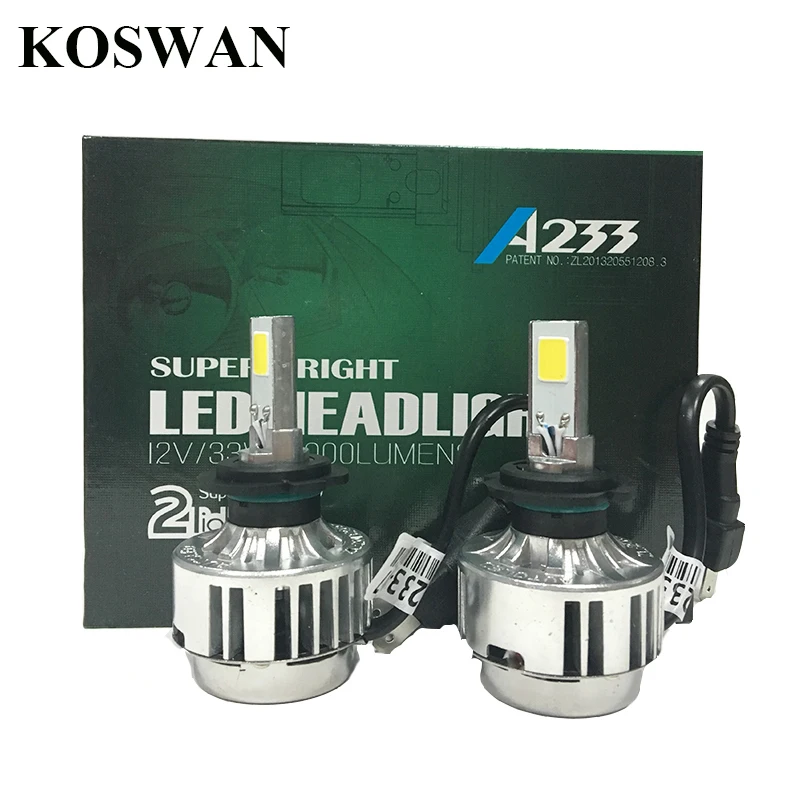 COB LED Headlight Kit H7 A233 LED Headlamp Bullb 66W 6000lm Auto Front Light H7 Fog Light Bulb Plug&Play LED Automotive Headlamp