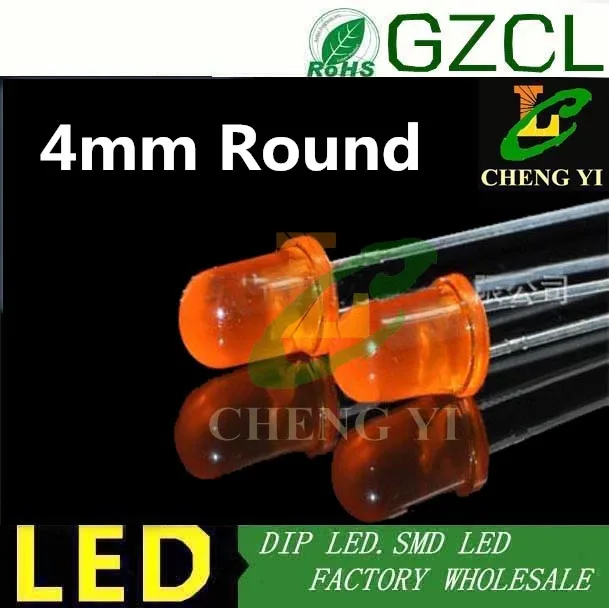 4 мм светодиодный для погружения диффузионная зеленая круглый 2-контактная световая диод 2,0-2,5 v 568-575NM 1000 шт в наборе