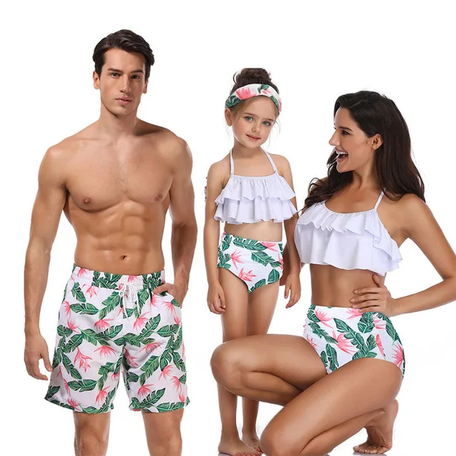 Loozykit/одинаковые купальники для всей семьи; пляжная одежда; купальник для мамы и папы; одежда для мамы и дочки; приталенные платья