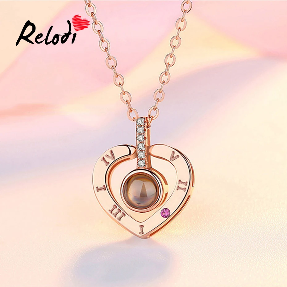 Relodi I Love You 100 языковое ожерелье с подвеской в виде сердечка форма украшение для