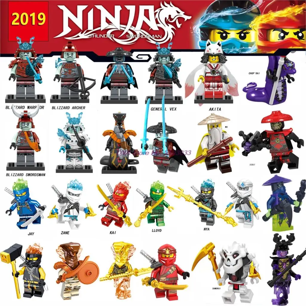 

Newest Ninja Ice Emperor Muzzle Misako Garmadon Jay Kai Jack LLoyd Jaguar Luke Killow Samukai Pyro Snakes Building Blocks Toys