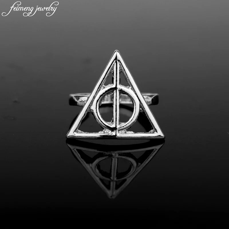 

feimeng jewelry Deathly Hallow Rings Triangle Circle patchwork Design Finger Ring For Women And Men Fahsion Accessories