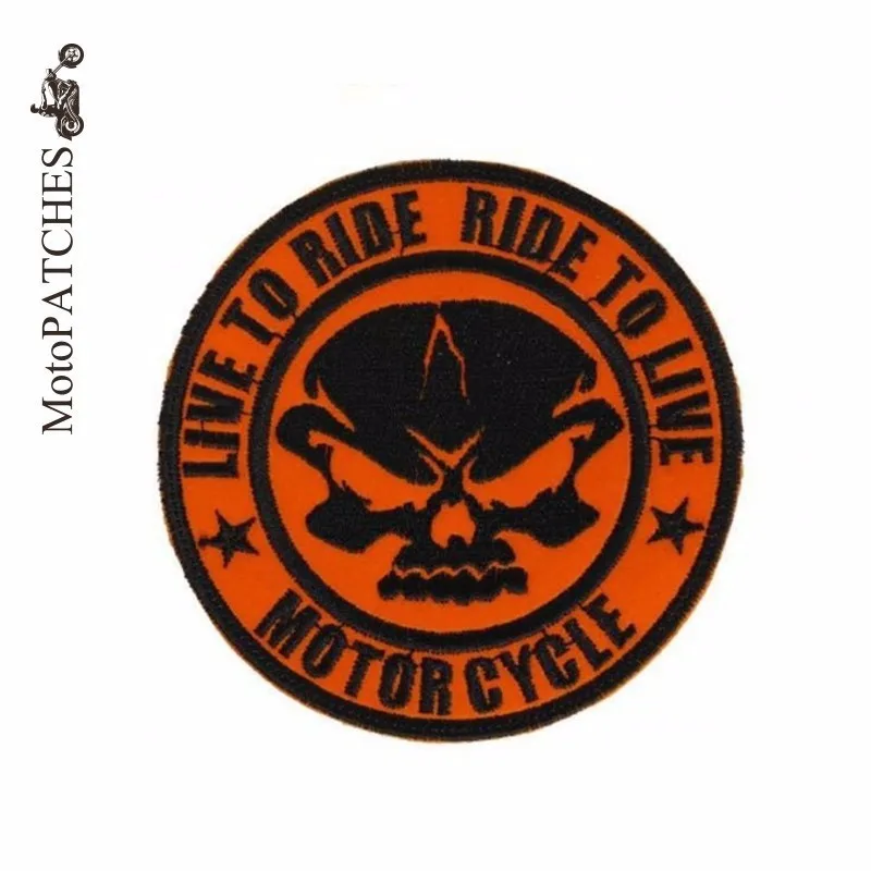 

MotoPATCHES Live To Ride Motorcycle Patches For Jackets Motorcycles Skull MC Iron On Patches