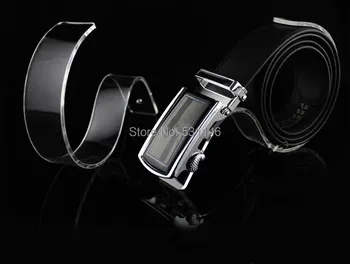 

Free Shipping Acrylic Belt Display Stand Holder Racks for shop PDJ-02 10pieces/lot black&clear