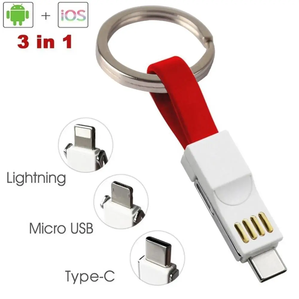 Buyincoins Micro USb кабель 3 в 1 Micro type C портативный короткий провод для быстрой зарядки Магнитный менее#292334