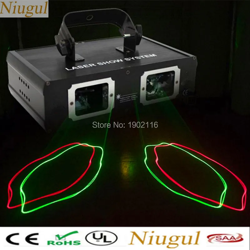 

Niugul 2 Lens Red Green RG Beam Laser Light,DMX 512 Professional DJ Party Show Club Holiday Home Bar Stage Lighting ,Beam Effect