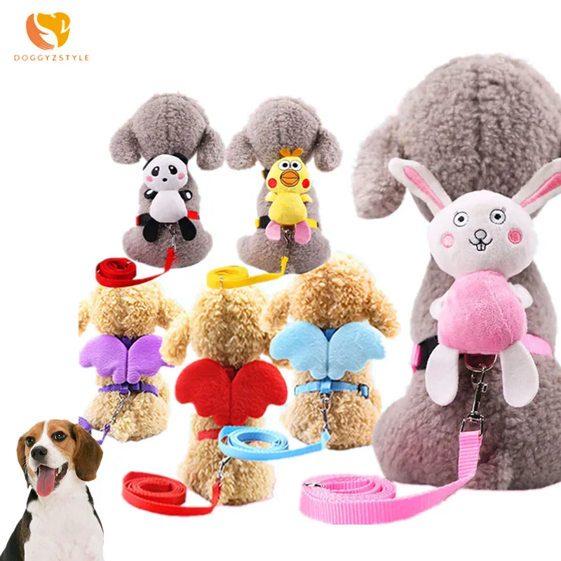 

DOGGYZSTYLE Adjustable Angel Pet Dog Leash Wings Puppy Cat Harness Candy Straps For Small Dogs Teddy Chihuahua Dogs Accessories