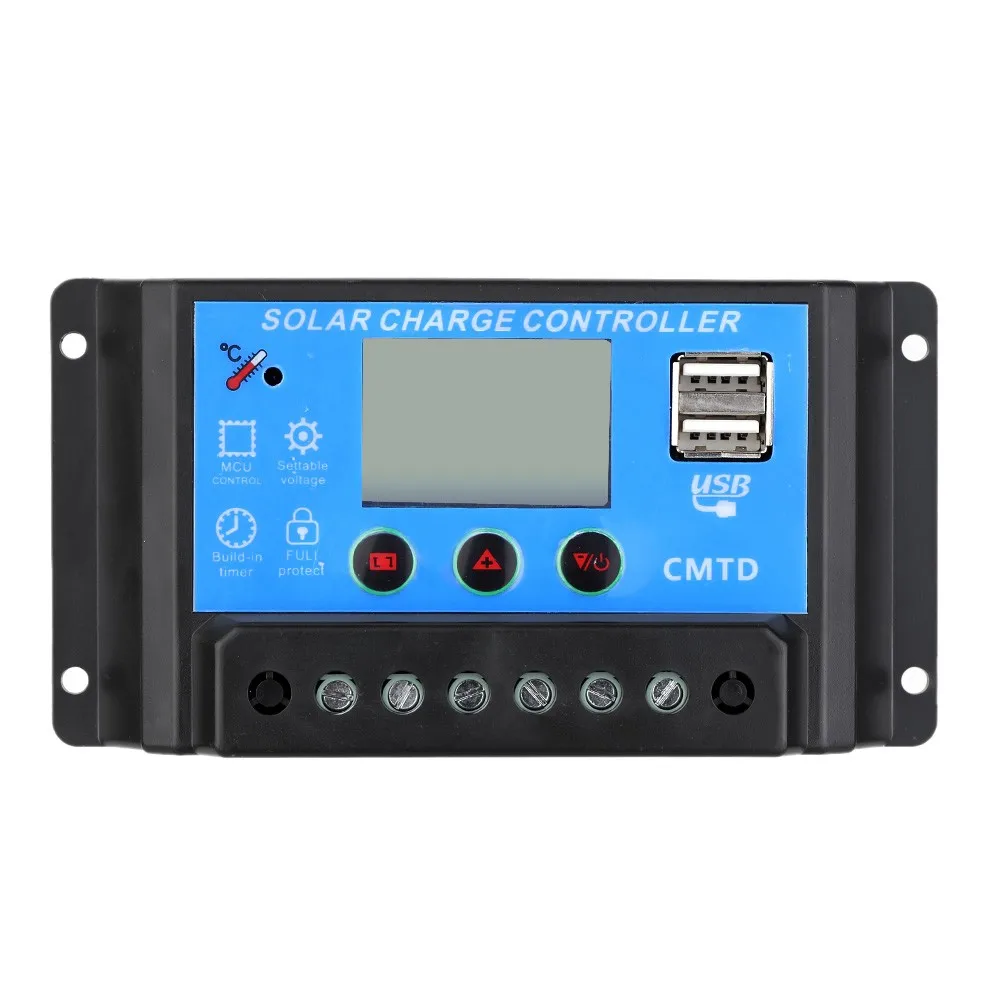 

Maywah@intelligent 20A 10A PWM LCD Display Solar Collector panel charge controller CMTD AUTO12/24V Regulator with Dual USB Out