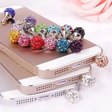 2 шт. Bling Diamond Универсальный 3,5 мм аудио наушники анти пылезащитный Разъем для iPhone 5 6 samsung смартфон разъем для наушников