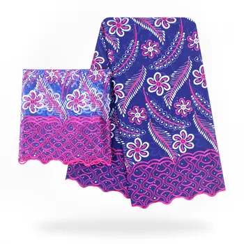 

Purple Color stones African Cotton Swiss Voile Lace Fabric High Quality Swiss Voile Lace In Switzerland party dress c180718
