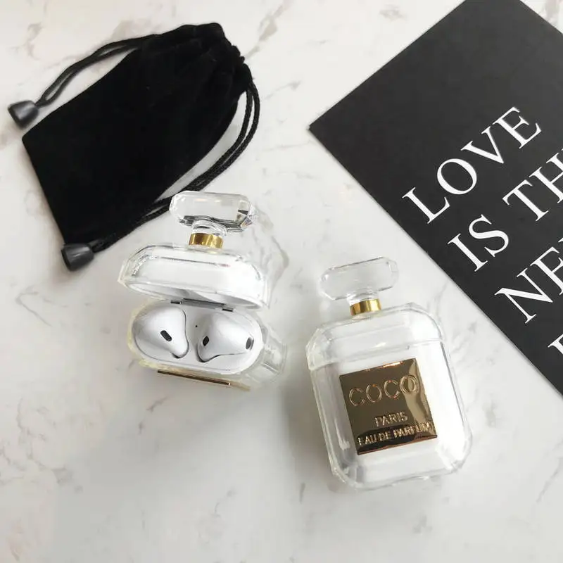 Perfume bottle Silicone Case For Airpods Earphone Protective Case Shockproof and Drop Clear Soft TPU Case For Apple Airpods 1/2