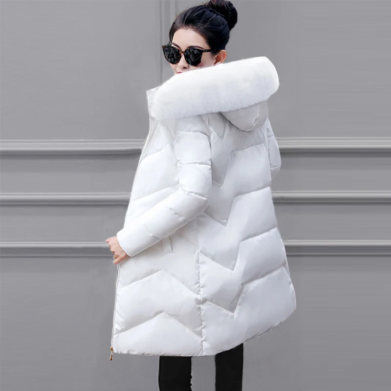 

2019 Winter jacket Women Parka Outerwear Female Down Jacket With Fake Fur Collar Plus Size S - XXXL Thick Warm Women Winter Coat