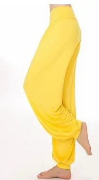 Новые штаны для йоги манжета танцевальная Спортивная одежда Женская Йога Тай Чи латинский танец - Цвет: Цвет: желтый