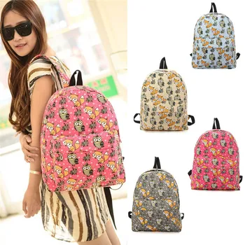 

New Owl Fox Backpack Women Fashion School Bags For Girls Casual Printing Backpack Shoulder Bags Mochila AGD AB@W Women bag