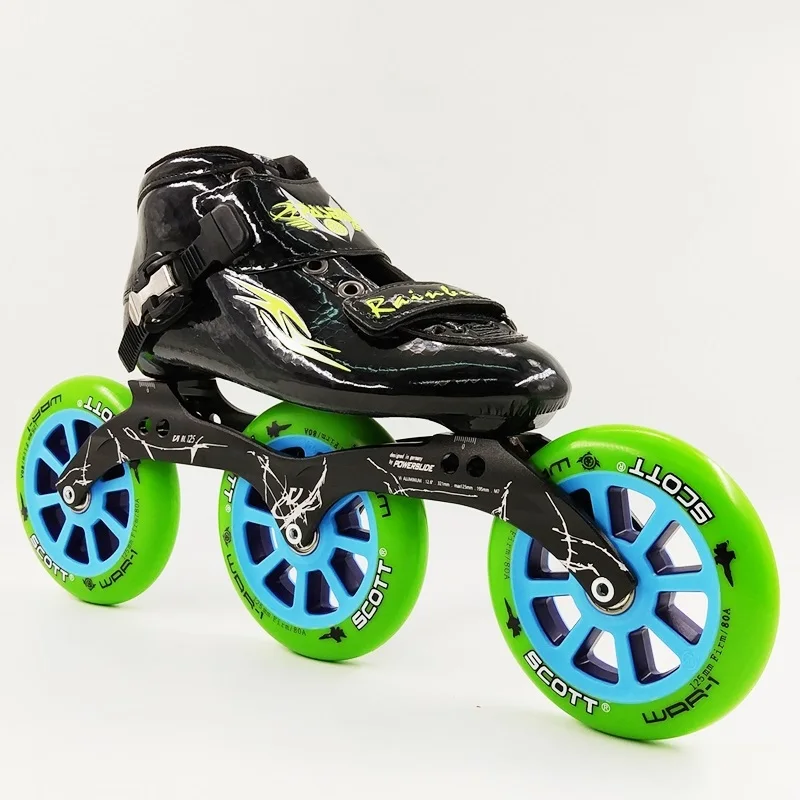 المهنية PASENDI سرعة سكيت 3X125 إطار الأسطوانة التزلج الأحذية 125 ملليمتر عجلات كبيرة الكبار حذاء تزلج بعجلات 2017 أحذية النساء الرجال