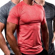 3 шт./лот Мужская быстросохнущая однотонная брендовая одежда футболка с коротким рукавом Мужская Удобная майка мужская футболка для бодибилдинга