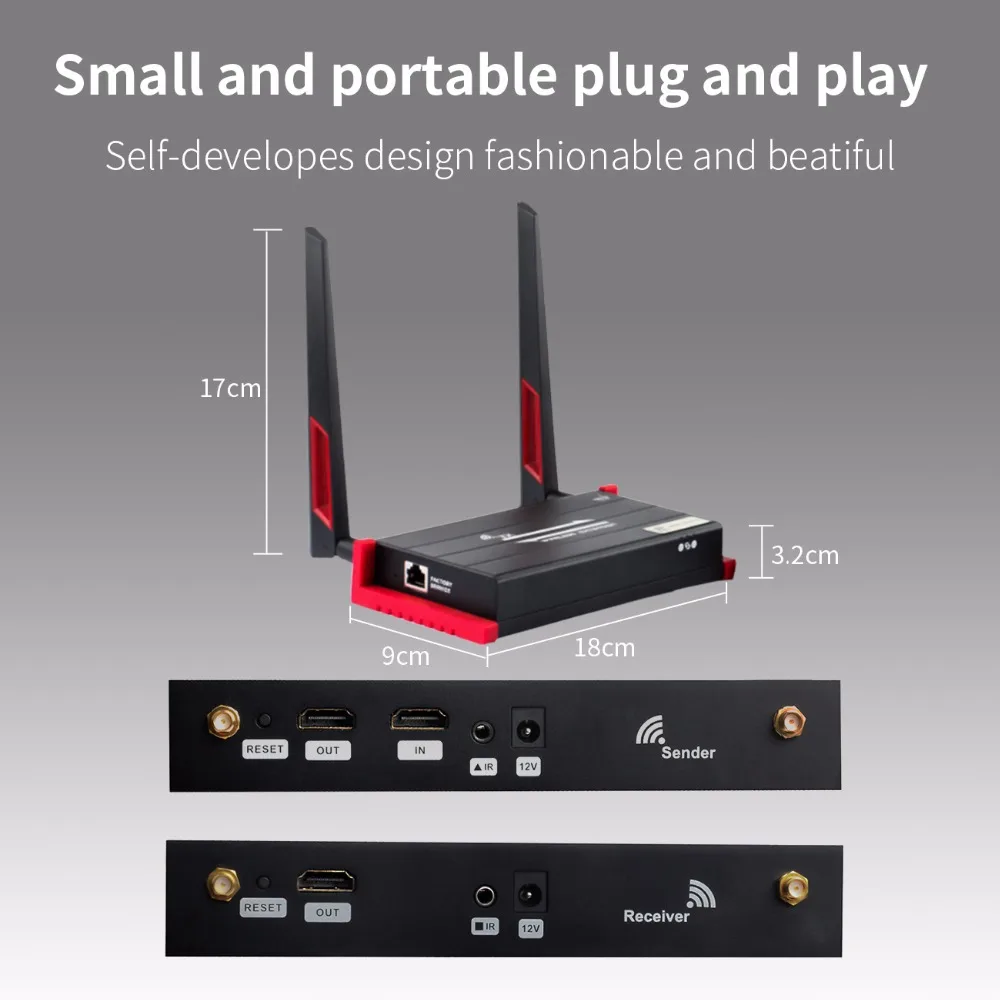 MiraBox 60 м(196ft) беспроводной HDMI удлинитель с ИК-пультом дистанционного управления Поддержка 1080P HDMI беспроводной удлинитель 60 м отправитель приемник