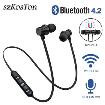

Magnetic 4.2 Bluetooth Earphone Headset Earbuds Waterproof Sport With Build-in Mic Blueetooth Headphone with Charging Cable