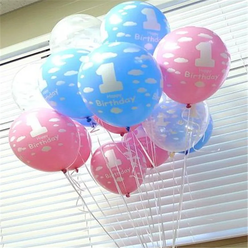 20Pcs one year old Baby First Birthday Balloons party Wedding