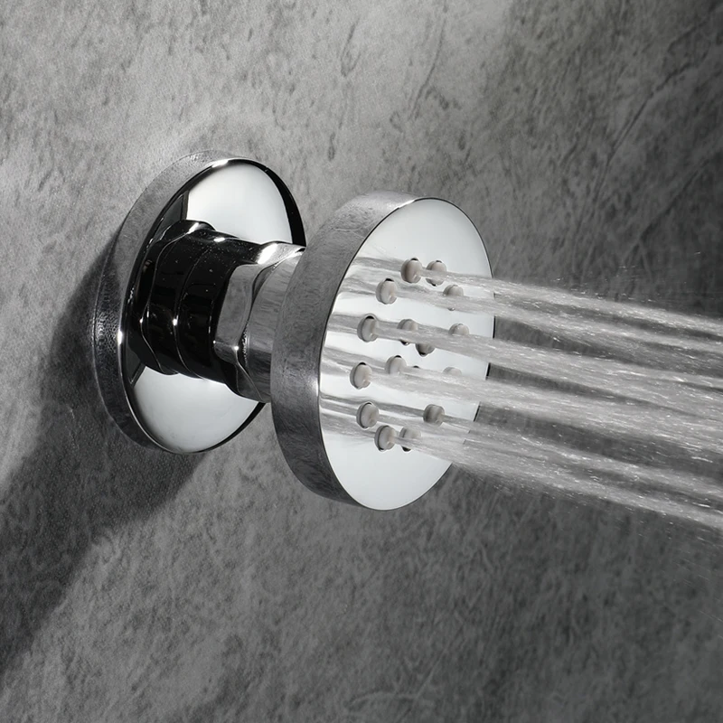 50mm Shower Body Jets Massage Spray  Bathroom Spa Massage Jets Sprayer  Brass Chrome Shower Body 2 Inch Rain Showers
