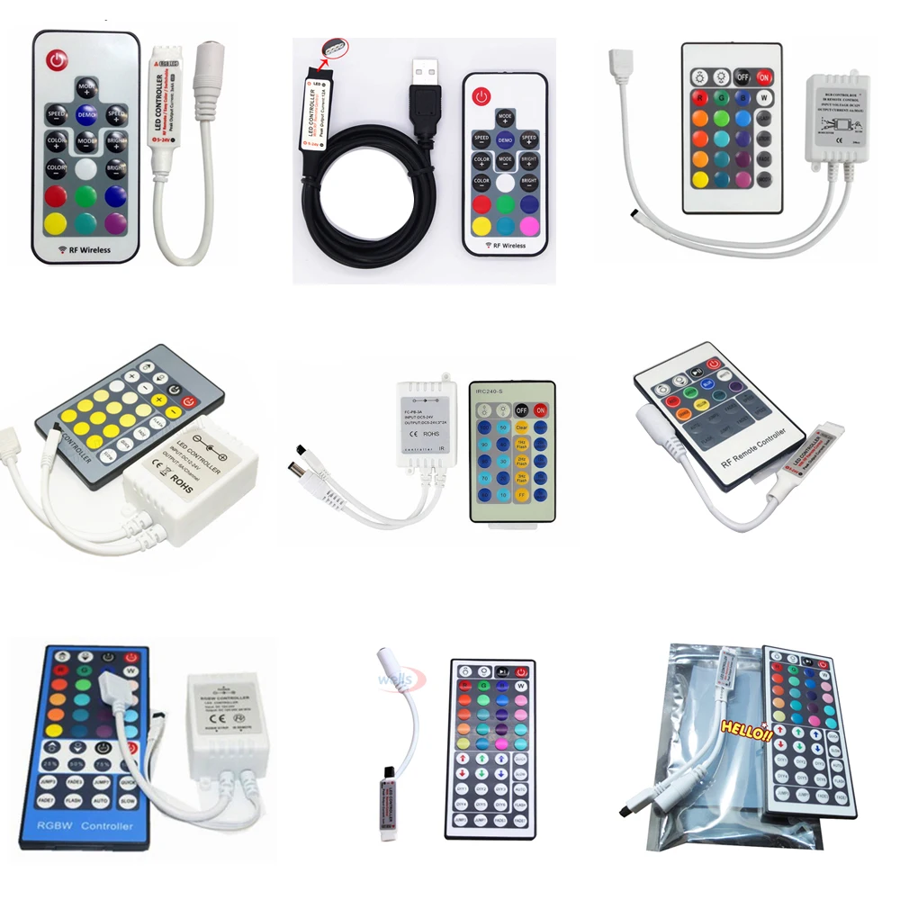 

Free shipping 17key 20key 24key 40key 44key Mini Wireless double color RGB RGBW Remote controller For 5050 3528 Led Strip lights