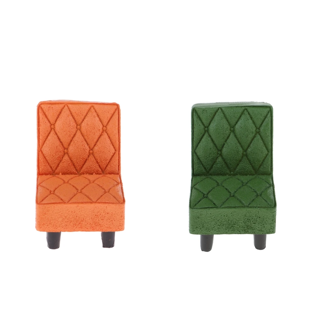 

1/12 Dollhouse Miniature Furniture Accs Single Person Sofa with Grid Design