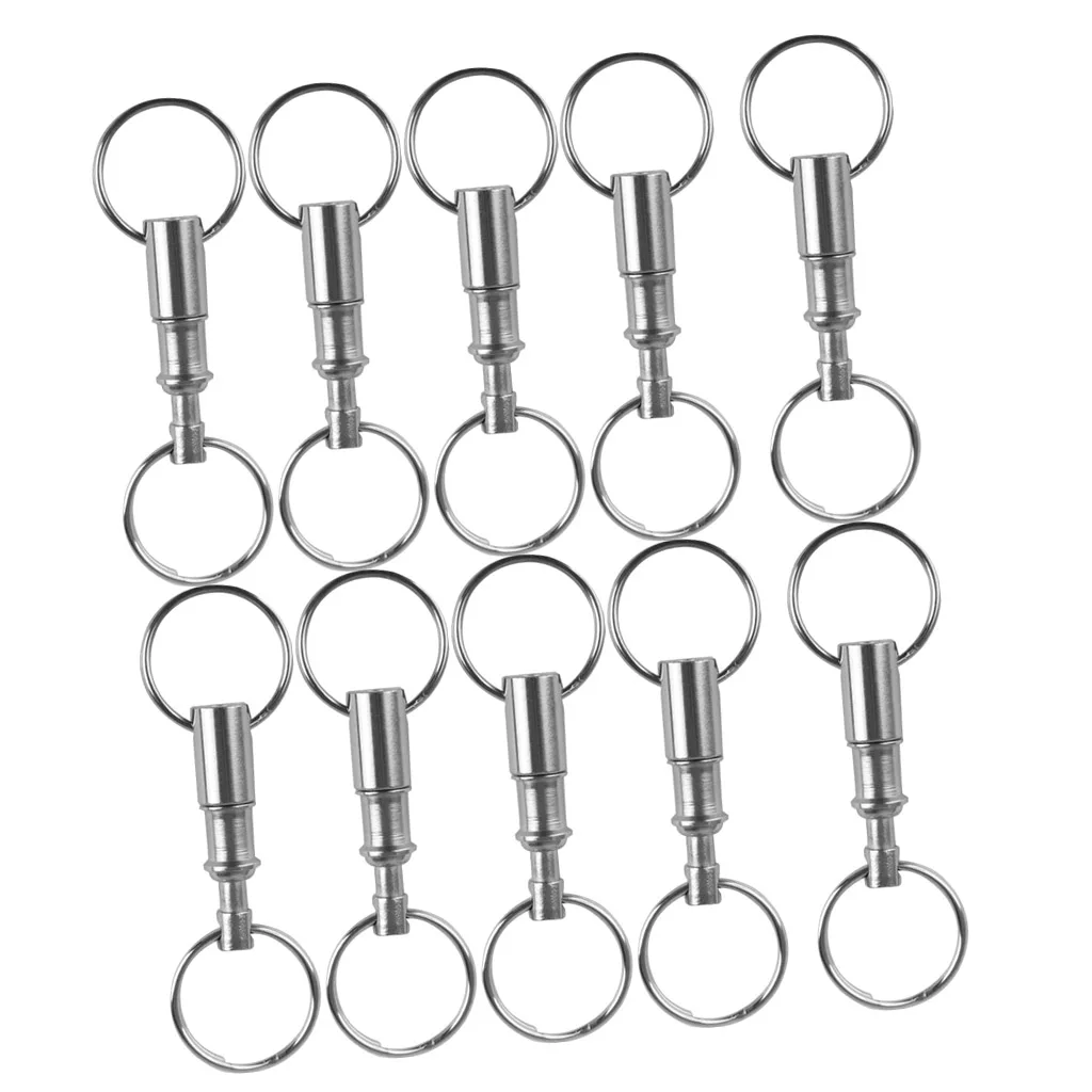 10Pcs Detachable Quick Release KeyRings Double Split Rings End Belt Holder Dual Key Ring Fashion Jewelry