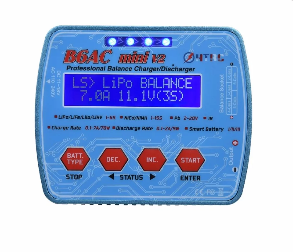 HTRC iMax B6 мини V2 80 Вт цифровой RC батарея баланс зарядное устройство PB Lipo Lihv LiIon LiFe NiCd NiMH умный аккумулятор Dis зарядное устройство