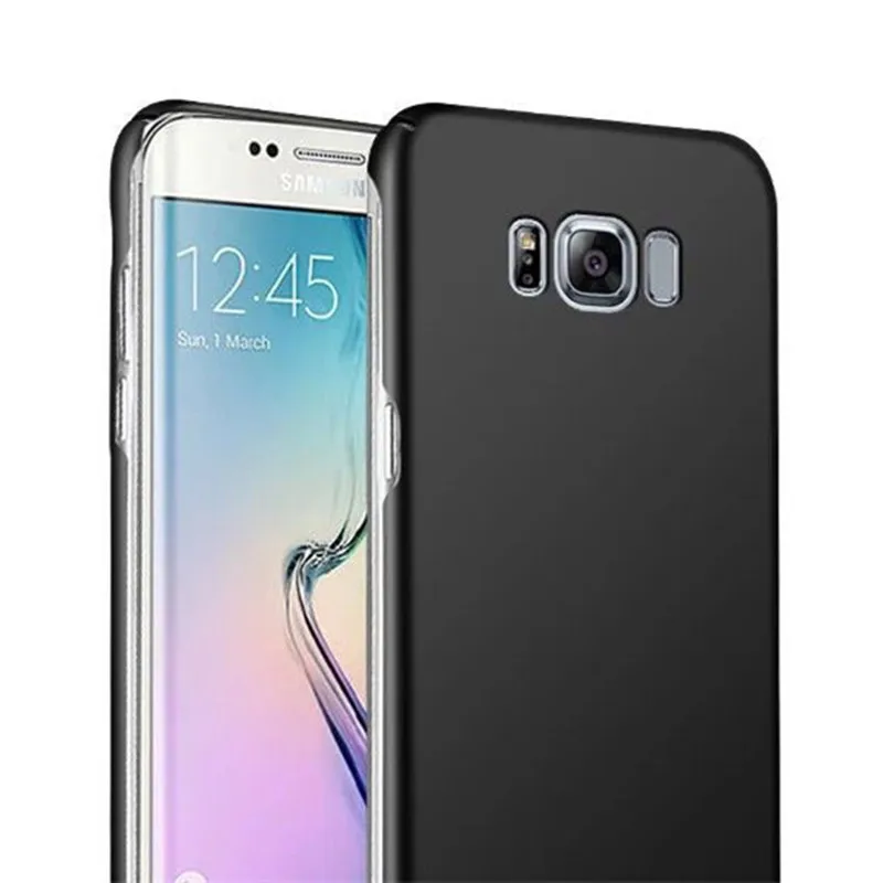 Чехол для Samsung Galaxy S8 чехол plus матовый поликарбонатные Чехлы черный Жесткий