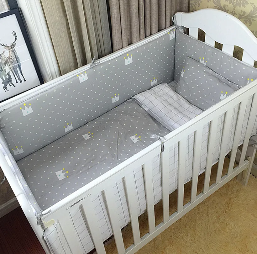 

Baby Bedding Set Crib Bumper Cotton Bed Linens Newborns Bed Sheet PillowCase Bed Protector Baby Washable Baby Bed Set 120*60