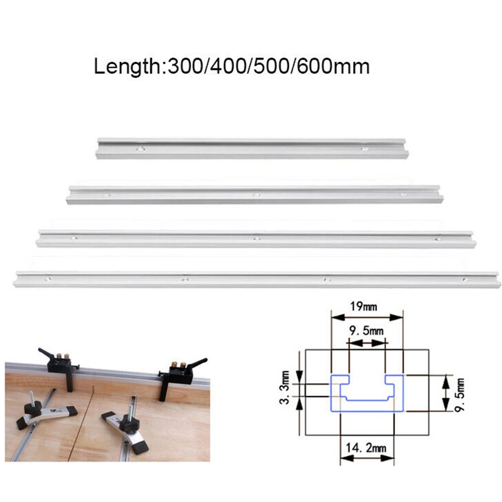 T-образный Алюминий слот трек джиг приспособление отслеживания для деревообработки Маршрутизаторы настольная ленточная пила для резки набор инструментов для самостоятельного Длина 300/400/500/600 мм