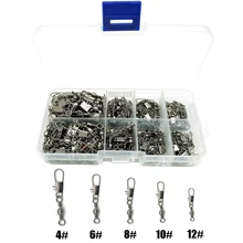 200 шт. вращающиеся твердые кольца Разъемный соединитель для рыбалки вертлюги оснастки 4#/6#/8#/10#/12# рыболовные аксессуары