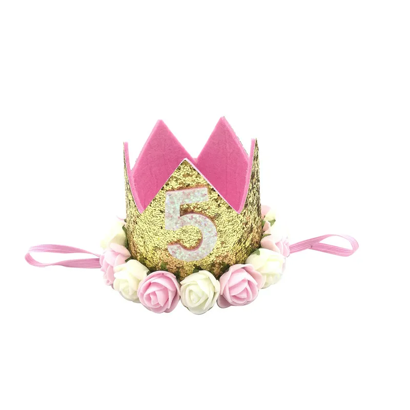 Chicinlife для маленьких девочек и мальчиков 1, 2, 3, 4, 5, 6, 7, 8, 9 лет, шляпа на день рождения, корона, ободки, украшение для дня рождения, украшение для волос - Цвет: 5