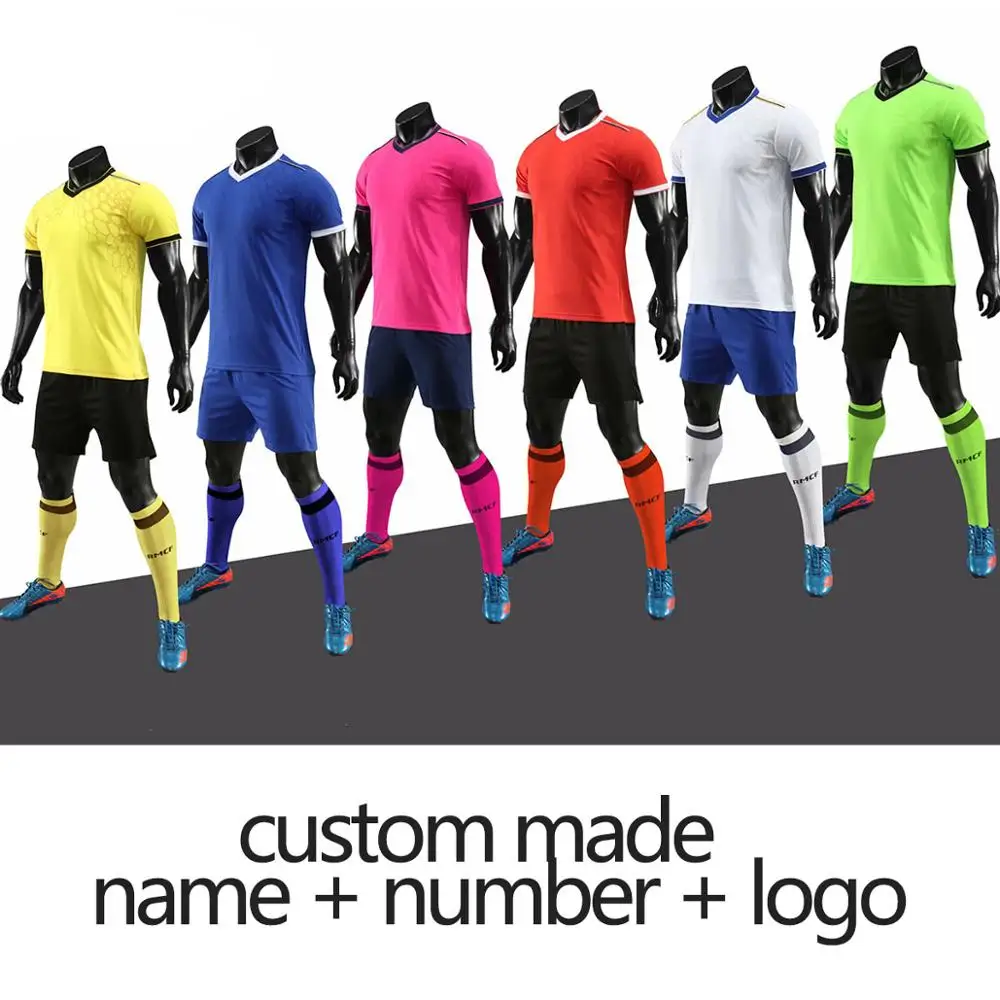 

2020 new blank football jersey adult sportswear football training suit soccer uniforms and shorts sportswear custom