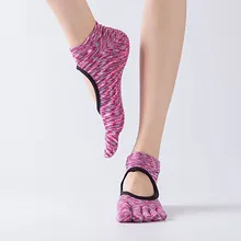 Reallion, женские нескользящие хлопковые массажные спортивные носки для йоги, дышащие носки для пилатеса, фитнеса, тренировок, тренажерного зала, йоги, носки для пальцев