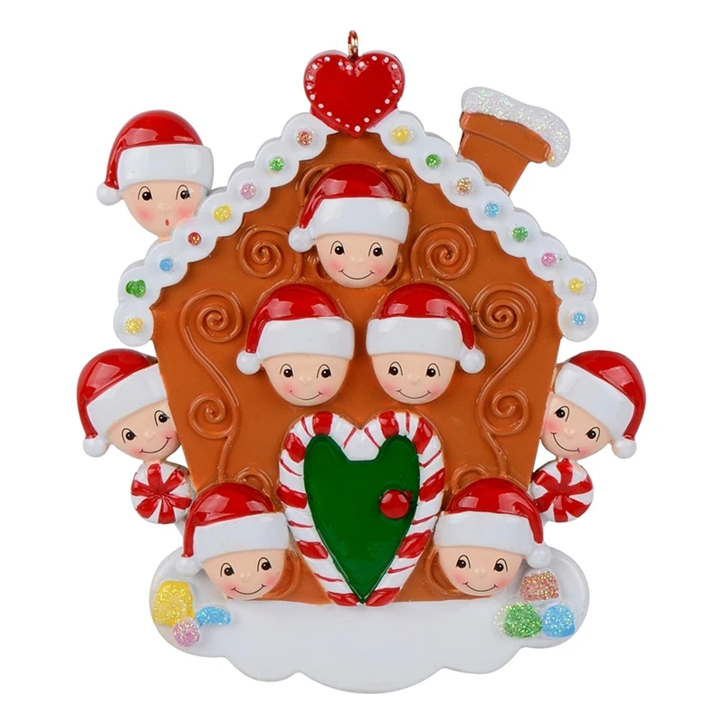 Смолы Maxora Пряничный дом семья из 2 Персонализированные орнамент на Рождество, год украшения, подарок, сувениры