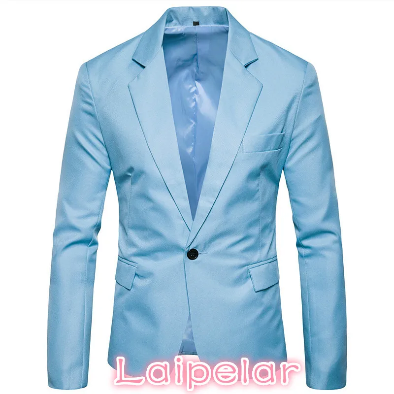 

Laipelar Fashion Men Blazer Casual Suits Slim Fit suit Jacket British's Style Men Masculin Solid Color Blazer Jacket ZE0463